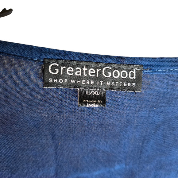 Women’s Large Purple Blue Tie Dye Beaded Boho Embroidered Tunic Shirt Blouse - Picture 2 of 4